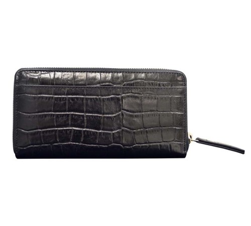 Кошелёк Cross Bebe Coco, кожа наппа фактурная, цвет чёрный/розовый, 18,8 х 10,2 х 1,5 см