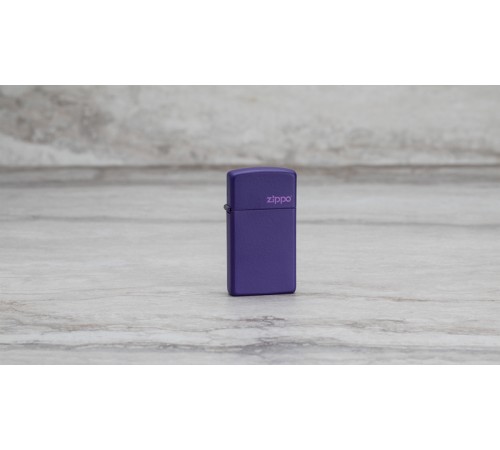 Зажигалка ZIPPO Slim® с покрытием Purple Matte, латунь/сталь, фиолетовая, матовая, 29x10x60 мм