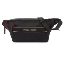 Сумка на пояс SWISSGEAR, черная, полиэстер с плетением рип-стоп, 38 x 5 x 15 см