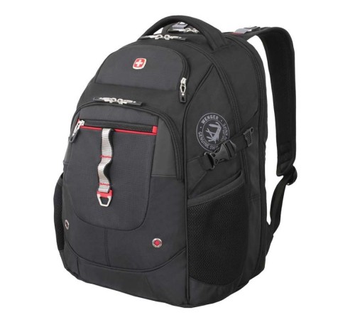 Рюкзак WENGER,15”, черный/красный, полиэстер 900D/М2 добби/искуственная кожа, 34x22x46 см, 34 л