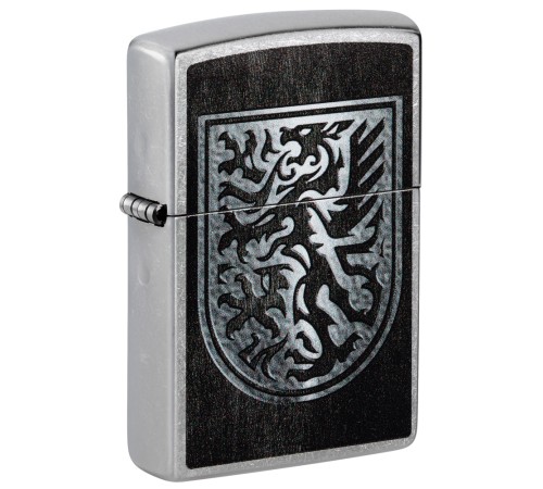Зажигалка ZIPPO Dragon Design с покрытием Street Chrome, латунь/сталь, серебристая, 38x13x57 мм