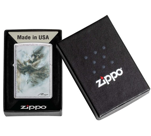 Зажигалка ZIPPO Luis Royo с покрытием Street Chrome, латунь/сталь, серебристая, 38x13x57 мм