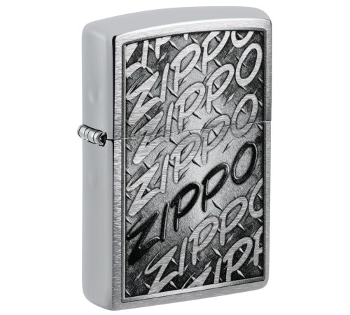 Зажигалка ZIPPO с покрытием Brushed Chrome, латунь/сталь, серебристая, 38x13x57 мм