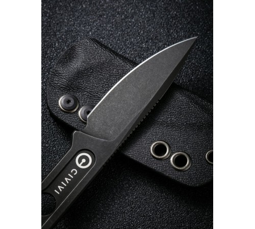 Нож CIVIVI Fixed Blade Circulus 10Cr15CoMoV Steel Black Stonewashed Handle Ostap Hel Design