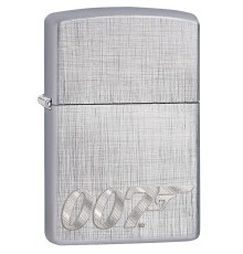 Зажигалка ZIPPO James Bond с покрытием Brushed Chrome, латунь/сталь, серебристая, 36x12x56 мм