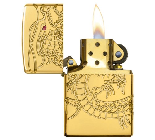 Зажигалка ZIPPO Armor™ с покрытием High Polish Gold Plate, латунь/сталь, золотистая, 38x13x57 мм