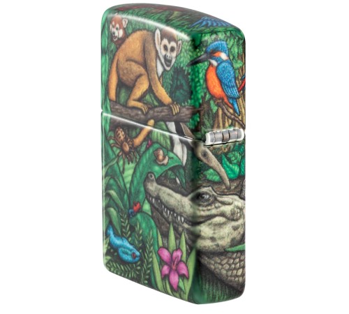 Набор из двух зажигалок ZIPPO Загадки леса с покрытием Glow-in-the-Dark Green, зелёные, глянецевые