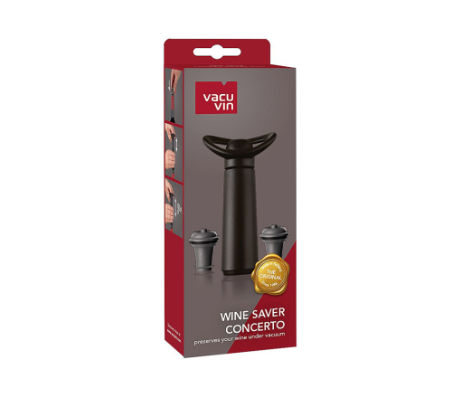 Вакуумный насос для вина Vacu Vin Concerto Black + 2 пробки