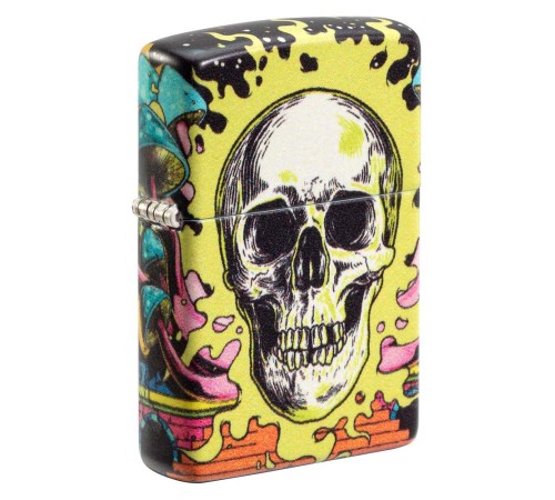 Зажигалка ZIPPO Skull Design с покрытием Glow In The Dark Green,латунь/сталь,разноцветная38x13x57 мм