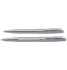 Набор  Pierre Cardin PEN&PEN: ручка шариковая + роллер. Цвет - стальной. Упаковка Е.