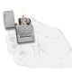 Зажигалка ZIPPO Armor® с покрытием High Polish Chrome, латунь/сталь, серебристая, 38x13x57 мм