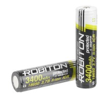 Аккумулятор 18650 Robiton 3.4/Li18650 (NCR18650B) 3400мАч с защитой BL1, 13485
