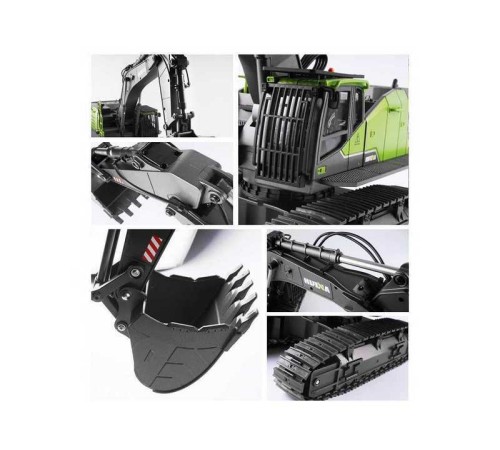 Радиоуправляемый экскаватор HUI NA TOYS 2.4G 22CH 1/14, зеленый RTR