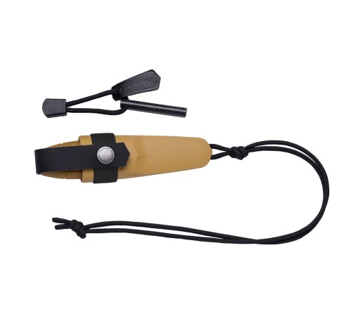 Нож Morakniv Eldris, нержавеющая сталь, цвет черный, ножны, шнурок, огниво, 12629