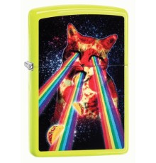 Зажигалка ZIPPO Classic с покрытием Neon Yellow, латунь/сталь, жёлтая, глянцевая, 36x12x56 мм