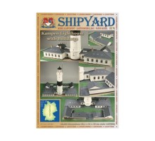 Сборная картонная модель Shipyard маяк Lighthouse Kampen with buildings (№74), 1/87