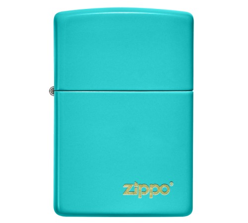 Зажигалка ZIPPO Classic с покрытием Flat Turquoise, латунь/сталь, бирюзовая, матовая, 38x13x57 мм