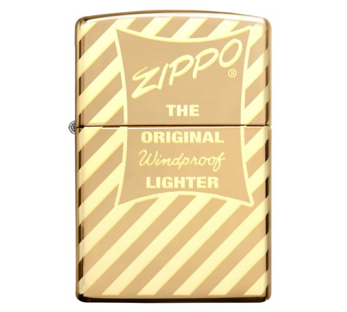 Зажигалка ZIPPO Vintage Box Top с покрытием High Polish Brass, латунь/сталь, золотистая, 38x13x57 мм
