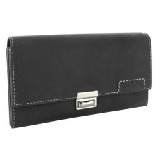 Портмоне WENGER Wildspitz, черный, кожа нубук, 17,5×3×9,5 см