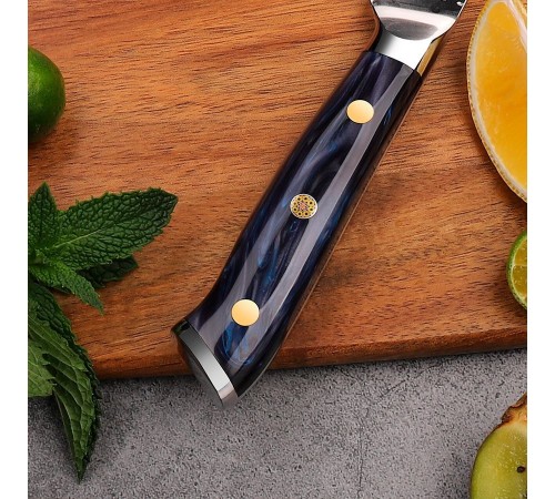 Нож из дамасской стали для овощей Keemake 3,5 Inch Paring Knife, синий