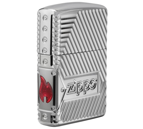 Зажигалка ZIPPO Armor® с покрытием High Polish Chrome, латунь/сталь, серебристая, 38x13x57 мм