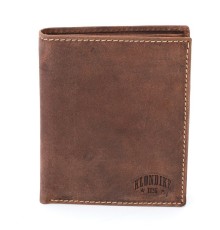 Бумажник KLONDIKE Yukon, натуральная кожа в коричневом цвете, 10 х 2 х 12,5 см