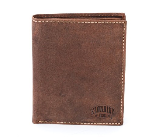 Бумажник KLONDIKE Yukon, натуральная кожа в коричневом цвете, 10 х 2 х 12,5 см