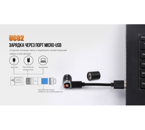 Фонарь Fenix UC02 фиолетовый, UC02pr