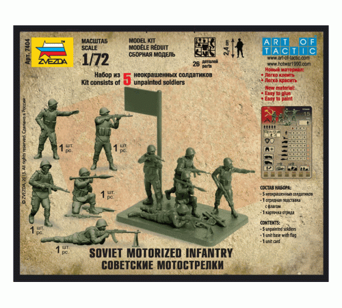 Сборная модель ZVEZDA Советские мотострелки, 1/72