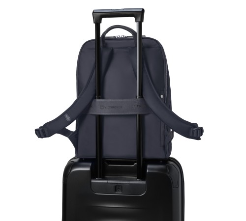 Рюкзак VICTORINOX Victoria Signature Deluxe Backpack, синий, нейлон/кожа, 32x18x39 см