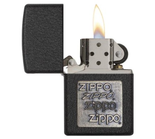 Зажигалка ZIPPO Classic с покрытием Black Crackle™, латунь/сталь, чёрная, матовая, 38x13x57 мм