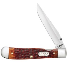 Нож перочинный ZIPPO Chestnut Bone Standard Jigged Trapperlock, 105 мм, коричневый + ЗАЖИГАЛКА 207