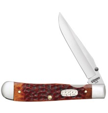 Нож перочинный ZIPPO Chestnut Bone Standard Jigged Trapperlock, 105 мм, коричневый + ЗАЖИГАЛКА 207