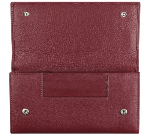 Кошелёк женский BUGATTI Lady Top, красный, натуральная воловья кожа, 20х2,5х10,5 см