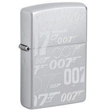 Зажигалка ZIPPO James Bond™ с покрытием Satin Chrome, латунь/сталь, серебристая, 38x13x57 мм