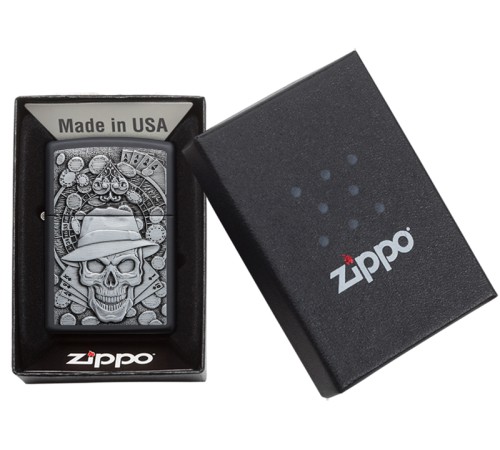 Зажигалка ZIPPO Classic с покрытием Black Matte, латунь/сталь, чёрная, матовая, 38x13x57 мм