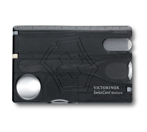 Швейцарская карточка VICTORINOX SwissCard Classic, 10 функций, полупрозрачная чёрная