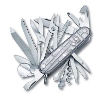 Нож перочинный VICTORINOX Swiss Champ, 91 мм, 31 функция, полупрозрачный серебристый