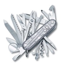 Нож перочинный VICTORINOX Swiss Champ, 91 мм, 31 функция, полупрозрачный серебристый