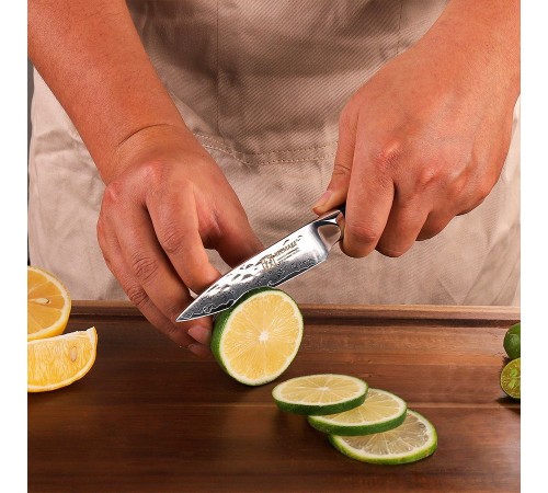 Нож из дамасской стали для овощей Keemake 3,5 Inch Paring Knife, синий
