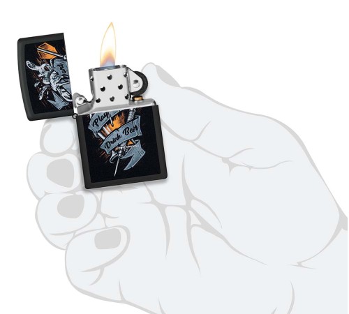 Зажигалка ZIPPO Darts с покрытием Black Matte, латунь/сталь, черная 38x13x57 мм