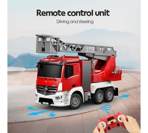 Радиоуправляемая пожарная машина Double Eagle Mercedes-Benz ANTOS 1/26 2.4G брызгает водой RTR