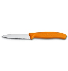 Нож для овощей VICTORINOX SwissClassic, лезвие 8 см с волнистой заточкой, оранжевый