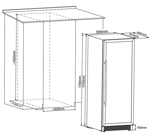 Винный шкаф двухзонный встраиваемый Cellar Private CP165-2TB