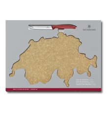 Набор VICTORINOX Swiss Map: нож для сыра и колбасы Swiss Classic 11 см + разделочная доска Epicurean