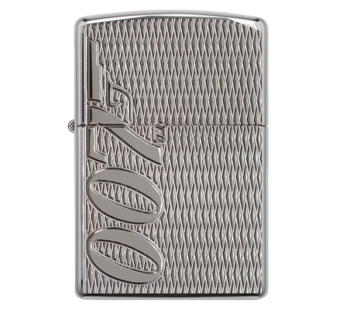 Зажигалка ZIPPO James Bond с покрытием High Polish Chrome, латунь/сталь, серебристая, 38x13x57 мм
