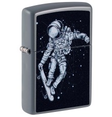 Зажигалка ZIPPO Skateboarding Astronaut с покрытием Flat Grey, латунь/сталь, серая, 38x13x57 мм