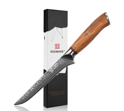 Нож обвалочный из дамасской стали Keemake 6 Inch Boning Knife Phoenix, бежевый