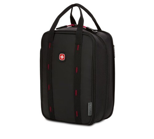 Термосумка для ланча SWISSGEAR, прорезиненный полиэстер 600D, черный/красный, 23х15х10 см, 3,5 л