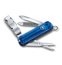 Нож-брелок VICTORINOX NailClip 580, 65 мм, 8 функций, полупрозрачный синий